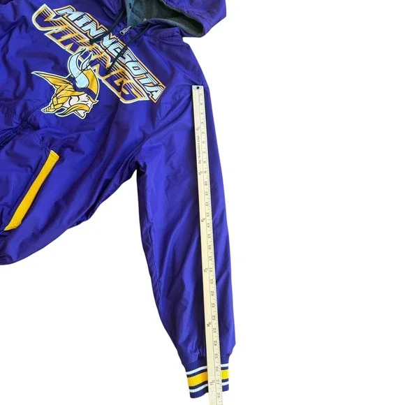 Mens Minnesota Vikings NFL Zip Up Hoodie‎ Jacket Purple Gray XL Reversible